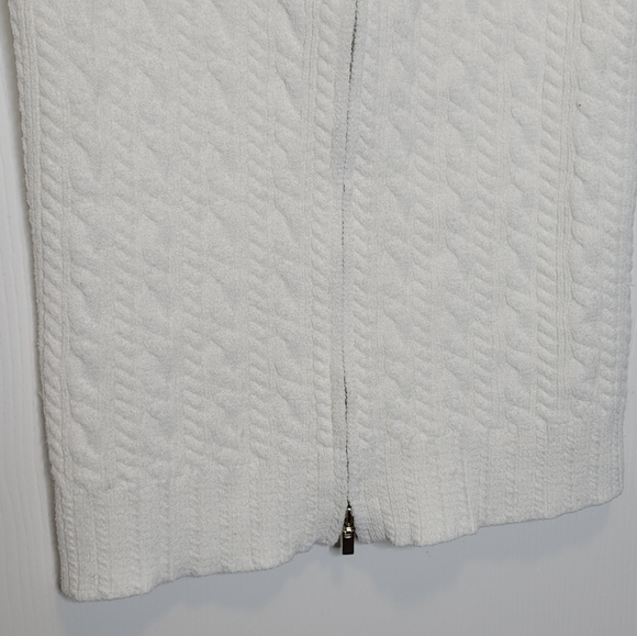 Rebecca Taylor Short Sleeve Cable Zip Sweater S White - Picture 6 of 7